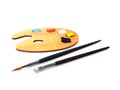 Artist palette and brushes