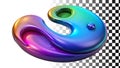 Artist palette, creative tool for art and design themes png transparent image Generative AI