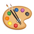 Artist Palette, Paints and Paintbrushes Royalty Free Stock Photo