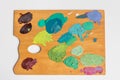 Artist palette with various colors Royalty Free Stock Photo