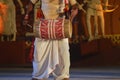 Artist perform with indian music instrument dhol in open stage festival