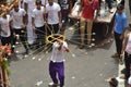 Artist performed on street during Rathyatra, Ahmedabad Royalty Free Stock Photo