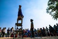 An artist performs at pushkar camel festival