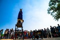 An artist performs at pushkar camel festival