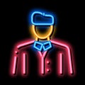 artist profession neon glow icon illustration