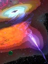 Black Hole Vortex in Space Poster