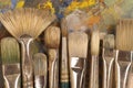Artist's Brushes On Pallet