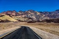 Artist`s Drive Artist Pallette with empty street and blue sky i Royalty Free Stock Photo