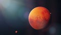 The red planet Mars with it moons Phobos and Deimos, part of the solar system 3d space render, elements of this image are furnish