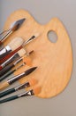 Artist's palette and brashes Royalty Free Stock Photo