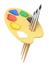 Artist's palette with brushes