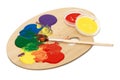 Artist's palette with multiple colors Royalty Free Stock Photo