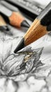 An artist\'s pencil moves deftly, sketching sharp lines that evolve into solid shades, giving life to the drawing