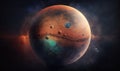 an artist\'s rendering of a planet with eight planets in the background