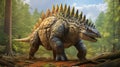 Artist\'s rendering of stegosaurus with dorsal plates Royalty Free Stock Photo