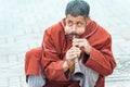 Street Artist on Djemaa el Fna in Marrakesh, snake charmer, serpent charmer with flute , Marrakech, Morocco