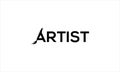 Artist text logo with paint brush in black colour