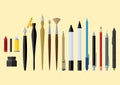 Artist tools flat design Royalty Free Stock Photo