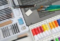 Artist Tools and Materials - Image Editing Concept Royalty Free Stock Photo