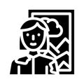 Artist woman job glyph icon vector illustration Royalty Free Stock Photo