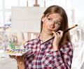 Artist woman at work Royalty Free Stock Photo