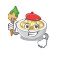 Artist wonton soup in the mascot shape