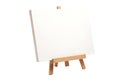 Artist wooden easel with canvas isolated on white