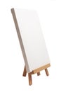 Artist wooden easel with canvas isolated on white