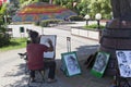 Artist at work at the Center of national cultures in Sochi