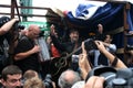 Artist Yuri Shevchuk sings at the rally in defense of Khimki forest