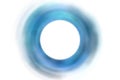 blue circle swirl frame with space for writing on a white background Royalty Free Stock Photo