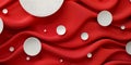 An Artistic Abstract Design Featuring Dynamic Red Waves Intermingled with White Circles Royalty Free Stock Photo