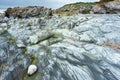 Artistic abstract smooth rock surfaces at Dollar Cove,Gunwalloe, Helston,Cornwall,England,UK