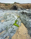 Artistic abstract smooth rock surfaces at Dollar Cove,Gunwalloe, Helston,Cornwall,England,UK