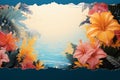 Artistic abstract tropical theme, offering a canvas for your personalized message