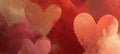 Artistic Abstract Wallpaper with Overlapping Red Hearts and Soft Brush Textures Royalty Free Stock Photo