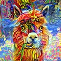 Artistic Adorable Cute Alpaca Impressionist Portrait Painting