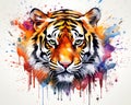 The artistic appeal of a cool Tiger is showcased in the watercolor.