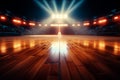 Artistic arena Basketball stadium court with spotlight and ball graphic Royalty Free Stock Photo