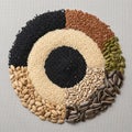 An artistic arrangement of various seeds Royalty Free Stock Photo