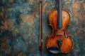 Artistic arrangement of a violin and bow, capturing the poetry of classical composition Royalty Free Stock Photo