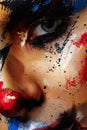Artistic beauty Clown Make-up on Woman`s Face Royalty Free Stock Photo