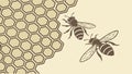 Artistic Bees & Honeycomb, Natural Abstract Geometry, vector design Generative AI Royalty Free Stock Photo