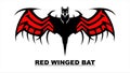Artistic black Bat with the Red Wing
