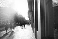Artistic photo of people walking on a street Royalty Free Stock Photo