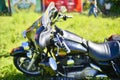 Artistic blur. The control panel of the Harley Davidson bike at the festival Meeting of summer Russia, Kursk region, Zheleznogorsk