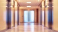 Artistic blur of a sleek high-rise corporate building interior during daylight Royalty Free Stock Photo