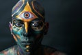 artistic body paint depicting spiritual thirdeye Royalty Free Stock Photo