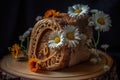 Artistic Bread Slice with Floral Patterns (AI Generated