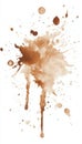 Artistic Brown Stain Texture from Coffee Beverage Splatters on White Surface for Creative Design Use Royalty Free Stock Photo